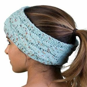 LIGHT BLUE Splice Mix Crochet Knit Headband